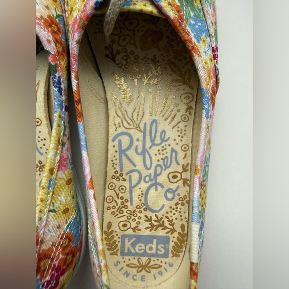 KEDS X Rifle Paper Co. Mini Margaux Slip-on Rainbow Floral Shoes Women Sz 9 - Picture 2 of 11